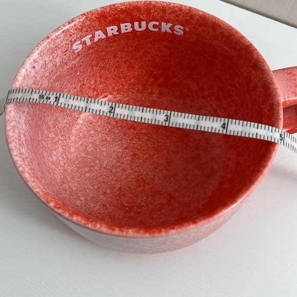 Starbucks Red Pink White Ombre Splatter Ceramic Coffee Tea Mug 16 oz 2020 - Picture 8 of 8
